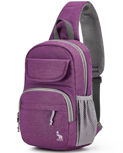 OIWAS Sling Bag Crossbody Backpack for Men, One Strap Backpack Hiking Daypack Chest Bag for Women - color: Purple