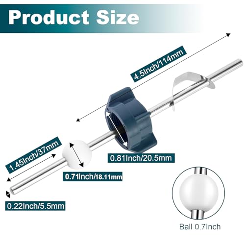 Lavatory Pop Up Center Piece Assembly,Pop Up Drain Repair Kit,Fits Most Popular Brands，Replacement for PS2673,PS469 and PSB327,Replacement Bathroom Sink Pivot Rod,18MM Ball, Chrome（1PC） - size: 18MM Ball Kit 1 Set