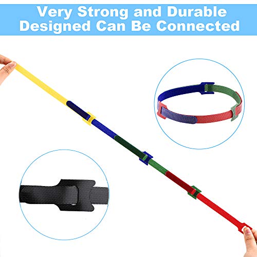 60PCS Reusable Cable Ties, Newlan 2 Size Adjustable Cable Straps 50PCS 8 Inches 10PCS 6 Inches, Cable Organizer, Cord Wrap and Hook Loop Cords Management - 5 Colors