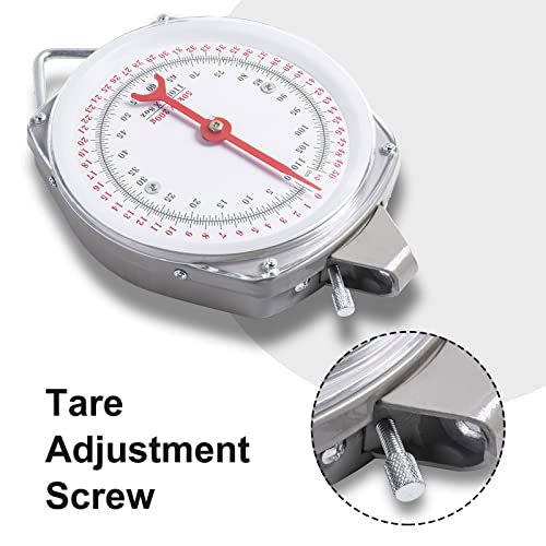 Mechanical Hanging Scales 110lbs/50kg, High Accuracy Spring Dial Weight Scale for Kitchen Fishing Hunting Farms - color: B1:110 pounds/50kg-Gray