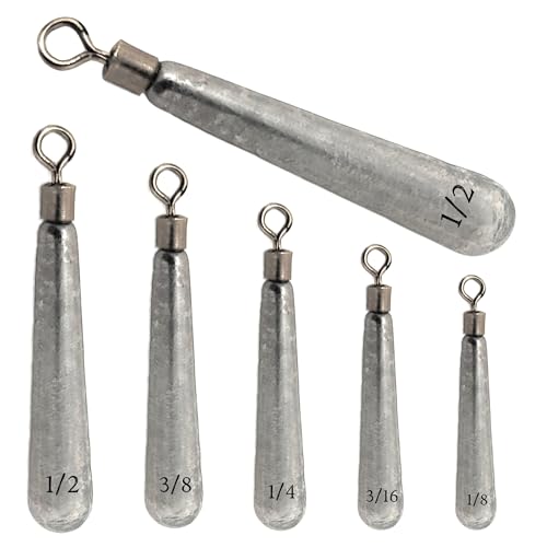 Reaction Tackle Tungsten Drop Shot Weights for Bass Fishing - Size Stamped Finesse Sinkers for Drop Shot Rig - Freshwater and Saltwater - color: Silver Tie-On, size: 1/4 Oz (6-Pack)