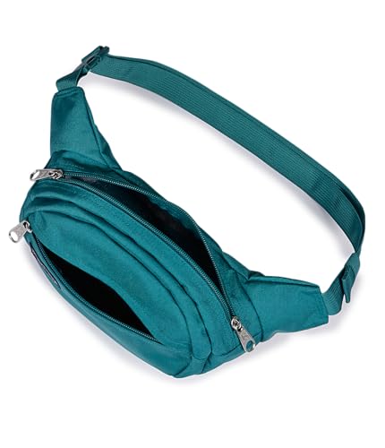 JanSport Fifth Avenue Fanny Pack Crossbody Bags for Women, Men - Stylish, Durable Waist Bag with Adjustable Belt, Main Zippered Pocket, Quick Stash Pocket - Travel Essentials - Black - color: Emerald Pool