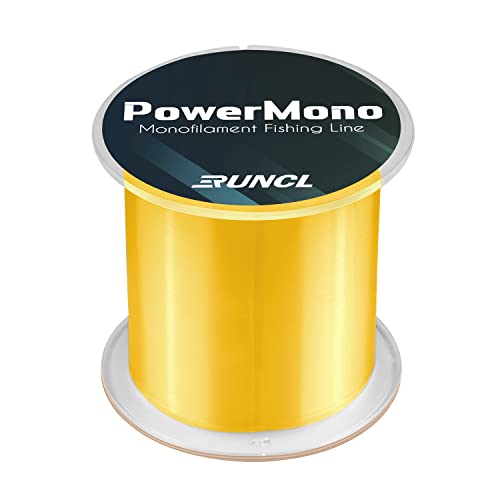 RUNCL PowerMono Fishing Line, Ice Monofilament Fishing Line 300/500/1000Yds - Ultimate Strength, Shock Absorber, Suspend in Water, Knot Friendly 3-35LB, Low & High-Vis Available, Gift Decoration - color: Gold, size: 8LB（300Yards）