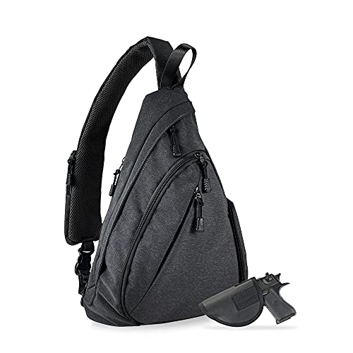 JESSIE & JAMES Peyton Crossbody Sling Backpack Concealed Carry Purse For Women Men Outdoor Chest Bag Shoulder Backpack - color: Black