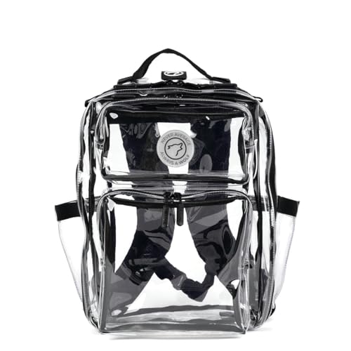 WOLFpak 15L Slim Tactical Gym Backpack - Durable 1000D Waterproof Oxford Material | Minimalist Daypack w/Laptop Pocket & Dual Cup Holders | Great for Travel & Everday Carry | (Clear) - color: Clear