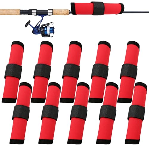 10 Pcs Fishing Hook Covers，Lure Covers，Fishing Lure Wraps，Protector Guard to Keep Fishermen Safe for Rod（red）