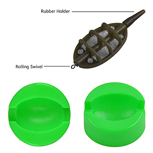 Carp Fishing Method Feeders Set,4pcs Inline Method Feeders with 1pc Quick Release Mould Bait Holder Tool Carp Fishing Tackle Accessories - color: Set C(15g,24g,34g,40g)