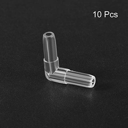 uxcell Aquarium Air Valve Connector Plastic Inline Tubing L-Shaped Non-Return Valves for 4mm Fish Tank Pond Air Line 10pcs