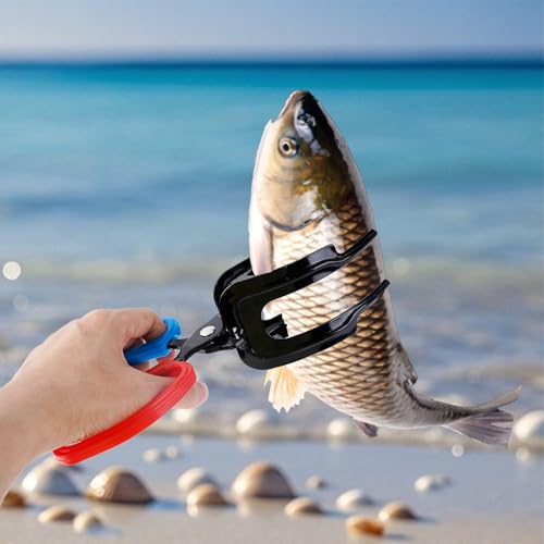 2PCS 3 Claw Fish Gripper and 1PCS 2 Claw Fishing Pliers,Upgrade Multifuctional Fish Grabber Tool,Fishing Pliers Kit for Most Freshwater Fish and Crabs(Blueish Red)