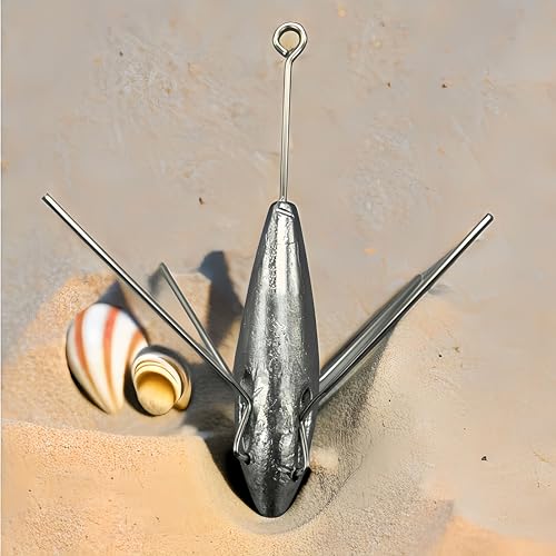 3Pcs Sputnik Sinkers Fishing Weights Sinkers Surf Casting Fishing Sinkers Lead Weights Sinkers Long Tail Fishing Weights Drop Shot Sinkers for Saltwater Catfish Beach Sand Ocean-1oz - size: 2.5oz