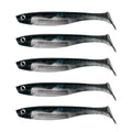 5/6Pcs Pre-Rigged Soft Plastic Lures, Paddle Tail Swimbait, Jig Heads for Bass, Walleye, Pike, Trout, Redfish Fishing - color: Black & Blue