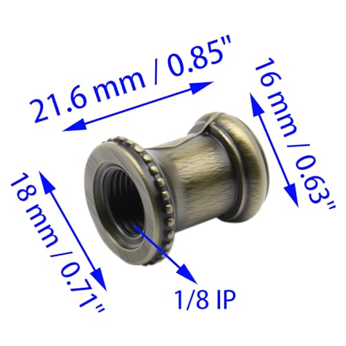 4 PCS Lamp Pipe Coupling 1/8 IP Threaded Antique Bronze Light Fixture Hardware for Lamp Repair Parts - color: Bronze, size: SET-1