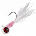 Dr.Fish 10 Pack Crappie Jig Marabou Jig Hand-Tied Freshwater Ball Fishing Jig Hooks Sickle Hook Bass Trout Panfish Bluegill Walleye 1/16oz 1/8oz 3/16oz 1/4oz - color: White, size: 1/32oz-Hook #6