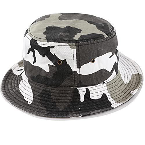 Cotton Bucket Hat Packable Sun Hat – Unisex Summer Travel Beach Fisherman Hat for Men Women Outdoor Fishing Hiking - color: City Camouflage, size: Large-X-Large