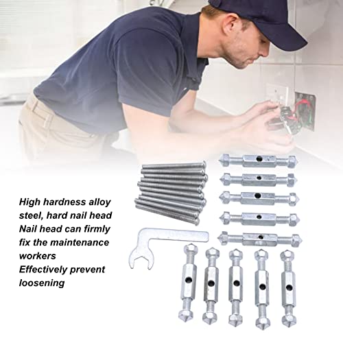 118 Type Electrical Box Repair Kit, Metal Support Rod Cassette Repairer with Wrench, Quick Installation for Light Switch Socket, Prevent Loosening High Hardness