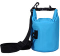 2L/3L/5L/10L/15L/20L/30L 500D Tarpaulin Heavey-Duty PVC Water Proof Dry Bag Sack for Kayaking/Boating/Canoeing/Fishing/Rafting/Swimming/Camping/Snowboarding - color: Light Blue, size: 2L with Strap