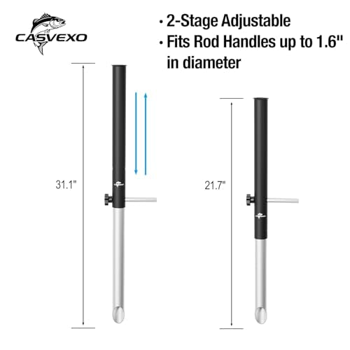 1/2 Pack Aluminum Sand Spikes for Surf Fishing, Beach Fishing Rod Holder, Telescopic and Portable, 2-Stage Adjustable, with Storage Bag