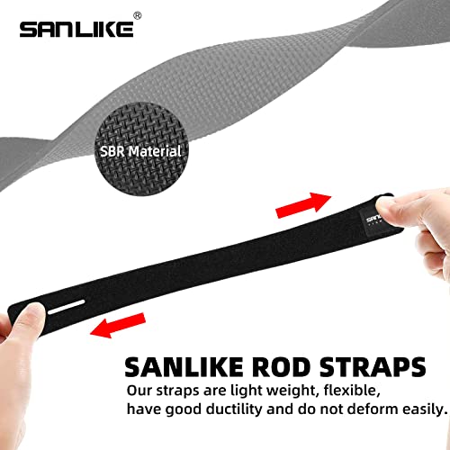 SANLIKE Fishing Belts Rod Straps Pole Ties Fishing Tackle Ties Cable Fishing Rod Holders(5pcs, 10pcs) - size: 13.4in*1.4in-10pcs
