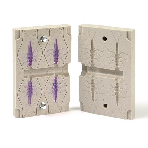 best_nj Four Cavity Lure Mold Soft Plastiс Lure Making Injection Molds for DIY Fishing Lures StoneFly 1.5"