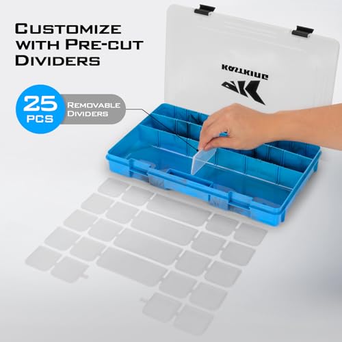 KastKing Tackle Boxes, Plastic Box, Plastic Storage Organizer Box with Removable Dividers - Fishing Tackle Storage - Box Organizer - 2 Packs /4 Packs Tackle Trays - Parts Box - color: Blue Camouflage, size: 3700(4Pack)