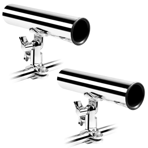 Fishing Rod Holder for Boat ,Stainless Steel 316 Rail Mount Clamp Fishing Rod Holders Marine Grade 360 Degree Adjustable Fishing Rod Holder - size: For 7/8" Rail, style: Middle Clamp