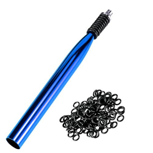 Wacky Rigging Tool, Fishing Bait Rigs, Wacky Rig Ring Tool with 70PCS Worm O-Rings, Wacky Worm Kit for Senko Neko Finesse Stick Soft Baits - color: Navy Blue