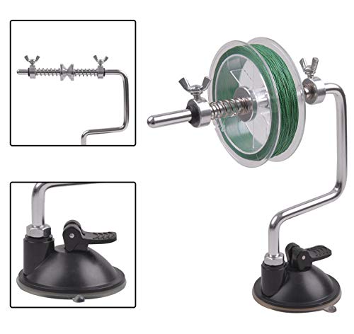 Fishing Line Spooler Winder, Adjustable Fishing Reel Spooler Spooling Station for Spinning Casting Reels - color: with Suction Cup