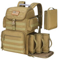 CVLIFE Tactical Range Backpack with Removable Divider, Gun Cases Bag with 4 Pistol Carrying Cases, Rucksack for Shooting (Tan, Medium) - color: Tan