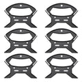 6PCS Black Plastic Bobbin Winder 12x6.2cm Cable Retainer Extension Cord Organiser Suitable for Organising String Light and Fishing Line