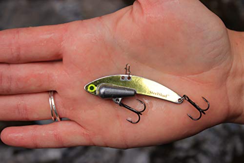 SteelShad - Heavy Series 1/2 oz. Bass Fishing Lures - Lipless Crankbait for Freshwater Fishing - Perfect for Smallmouth & Largemouth Bass, Walleye, Pike & Trout - Heavy Series - color: Gold