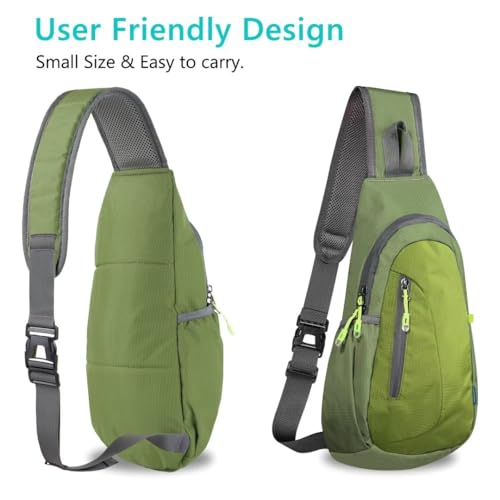 TITECOUGO Small Sling Bag, Lightweight Crossbody Backpack for Men Women, Shoulder Bag for Sports and Outdoor - color: Army Green/Grass Green