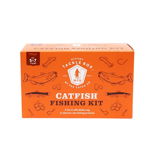 Mystery Tackle Box Catfish Fishing Kit - 5-7 Baits for Catfish - Includes Decal