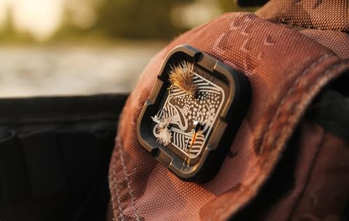 Cling Fishing Products Mag Grab® Mini – Compact Magnetic Fly Holder/Fly Patch & Organizer for Fly Fishing Vest, hat, Waders and Fishing Packs (Brown Town, Deep Green) - color: Deep Green, style: Brown Town