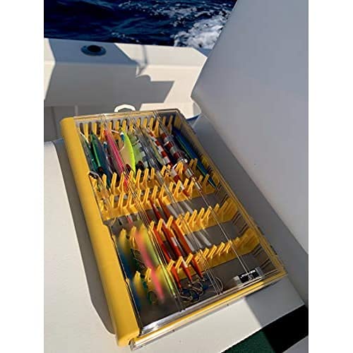 Plano EDGE Master Jig/Bladed Jig Box, Transparent/Yellow - style: Jig Tackle Storage