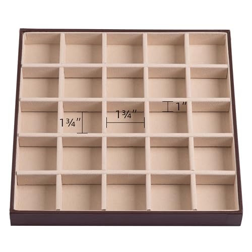 Frebeauty Earring Organizer Classic Jewelry Box 50 Slots Double Layer Jewelry Storage Case with 6 Necklace Hook and Bracelet Pocket(Dark Brown) - color: Dark Brown