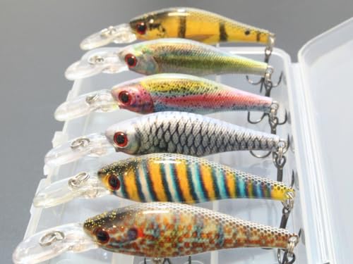 Minnow Crankbait for Bass Fishing Bass Lure Jerkbait Fishing Lures and Tackle Box - color: HM515KB