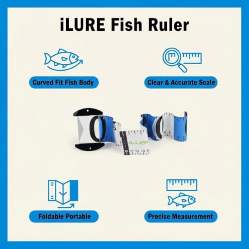 12ft Fishing Ruler Fish Measuring Tape Foldable with Bump Board Waterproof Fishing Portable Measurement Tool for Crabs and Fish