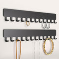 Bussdis Necklace Holder - Hanging Jewelry Organizer, Self-Adhesive, Wall Mount, 2 Pack, Black - color: Black, size: 9.84 inch