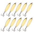 Fishing Spoons Lures, Metal Saltwater Treble Trout Lures Jigging Spoon with Treble Hooks Casting Spinner Baits - color: Gold, size: 7g / 1/4oz
