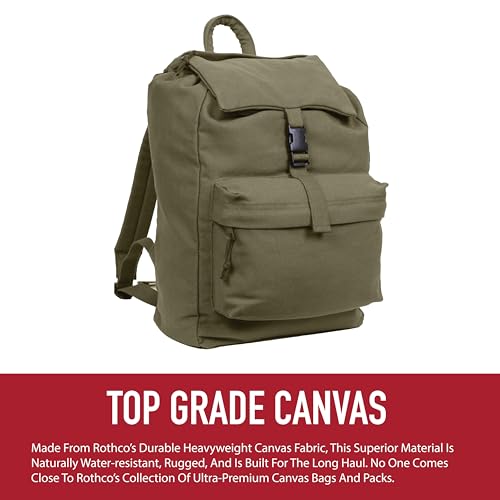 Rothco Canvas Daypack – Heavy-Duty Cotton Canvas Backpack for Hiking, Camping, Traveling, and Daily Use – 34L Capacity - color: City Camo