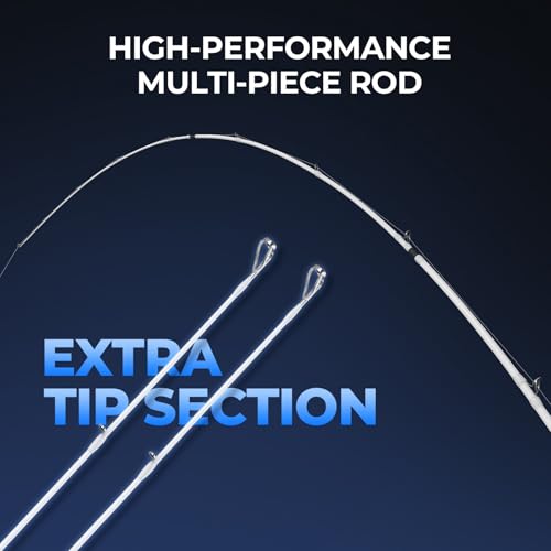 KastKing Centron Lite Travel Fishing Rods, Portable 4/5 Piece Spinning & Casting Rods, Extra Twin-Tip, IM6 Graphite Blanks, Stainless Steel Guides W/Ceramic Rings, Split or Full Rear EVA Handle - size: 6'6"- M- MF(4 Pcs+ Extra Tip), style: Casting