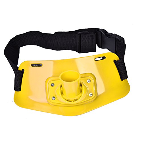 90?? Adjustable Fishing Waist Belts Rod Pole Holder Fighting Fish Tackle - color: Yellow