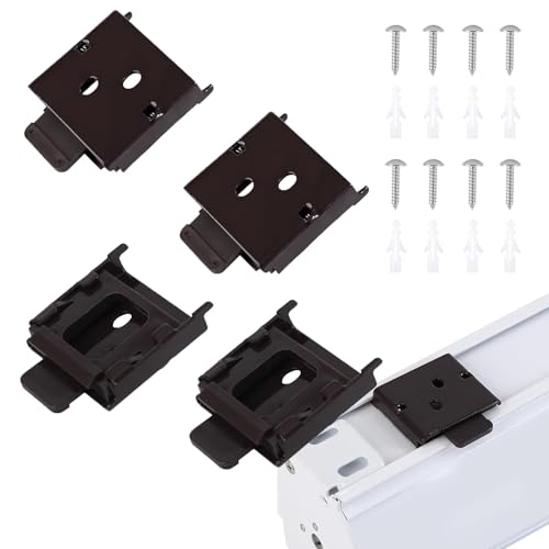 coolaroo Replacement Parts - Outside Mounted Blinds Curtain Rod Bracket Attachment, Vertical Blinds Replacement Parts, Deer Blind Brackets & mini Blind Brackets for Blinds Replacement - color: Brown, size: 2 SET