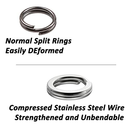 Dr.Fish Split Ring Stainless Steel Hyper Wire Flattened Fishing Lure Rings Heavy Duty Tackle Hook Line Connector Saltwater - size: #10-200LB(14mm, 0.56")