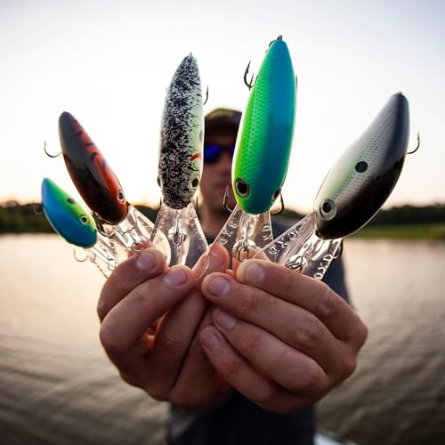 Strike King Pro Model 6XD Fishing Lure, Deep Diving Crankbait, Unique Curved Bill, Free-Floating Rattle Chambers, 1-Ounce, Dives to 19-Feet, Size 1 Treble Hooks - color: Smokey Chrome / Blue, size: 1 oz