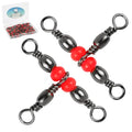 OROOTL 3 Way Swivel Fishing Tackle, 60pcs T Turn Three Way Fishing Swivels Black Nickel Plated Cross Line Barrel Triple Swivels for Catfish Rig Saltwater Freshwater - size: Size 3*5 -73LB