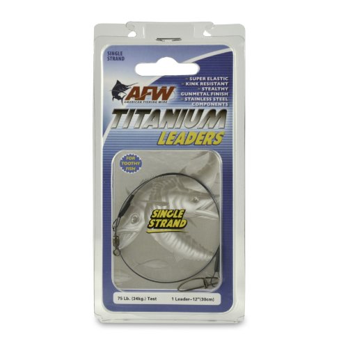 American Fishing Wire Titanium Single Strand Leader - size: 12 -Inch, 75 Pound Test