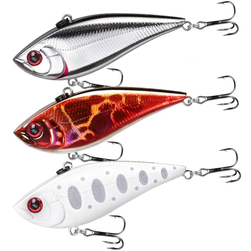 TRUSCEND Shallow or Deep Diving Crankbait with BKK Hooks, Wobble Fishing Lures for Bass Trout Crappie Walleye, Sinking Lipless Vibe Crank Bait for Bass Pike, Amazing Swimbait for Family Fishing - color: A6-2.4",0.35oz