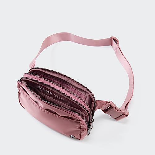 Pander Everywhere Belt Bag for Women, 5 Zipper Pockets Nylon Crossbody Fanny Pack Purse (Dune Pink) - color: Dune Pink