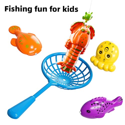 TEMI Magnet Fishing Game for Kids 4-8, Fish Toys for Kids 3-5, Bathtub Floating Fishing Pole, Water Table Pool with Rod Net, Summer Water Play Indoor and Outdoor, Gifts for Holiday for Boy and Girls - size: Round Pool
